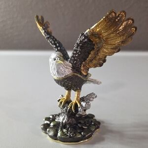 Bejeweled Majestic Bald Eagle Trinket Box NWT